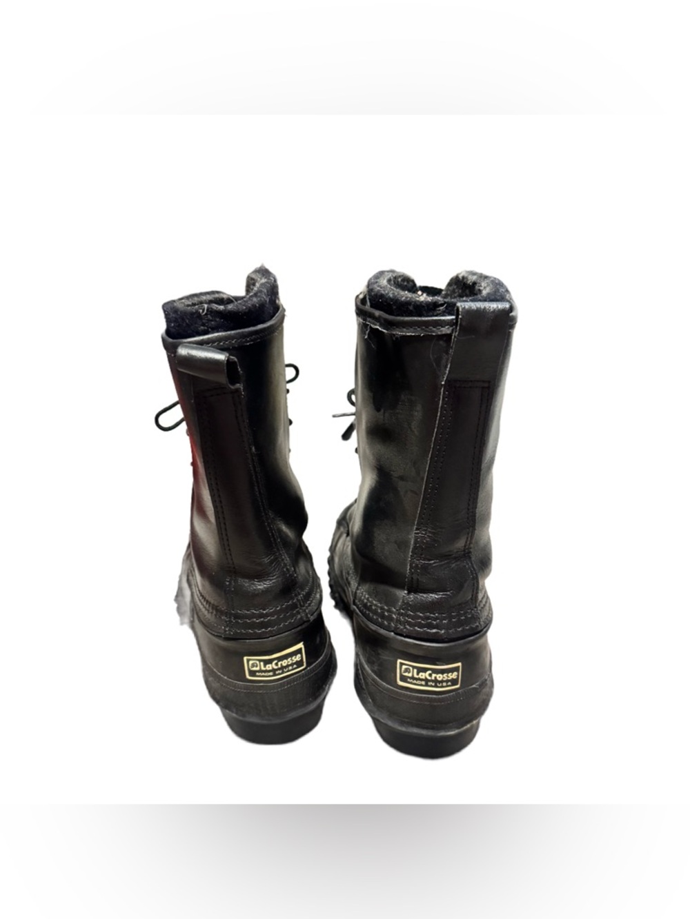 LaCrosse De Icer Boots Black Leather Steel Toe Duck Lace Up Insulated Size 10 - Picture 6 of 7
